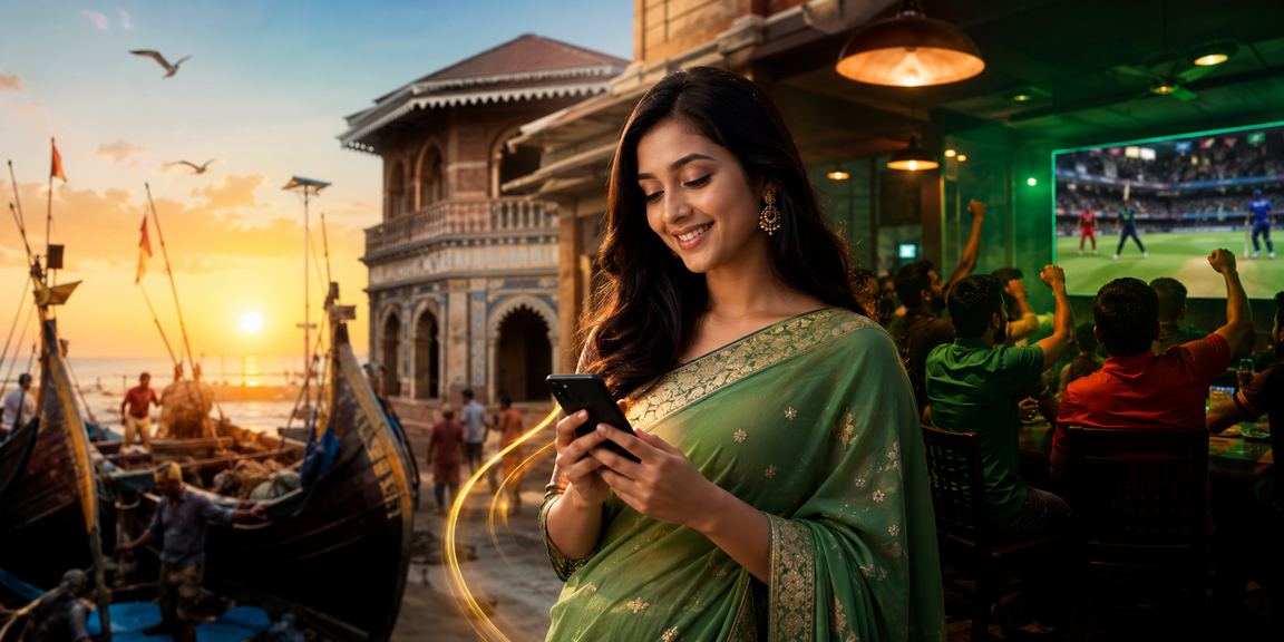 কক্সবাজারে মোবাইলে ক্রিকেট বেটিং উপভোগ করছেন একজন ব্যবহারকারী